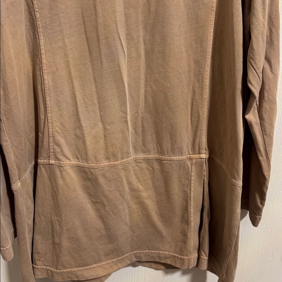 Pure Jill Organic Cotton Beige Seamed Tunic Large Long Sleeve Round Neck Soft - Picture 3 of 12